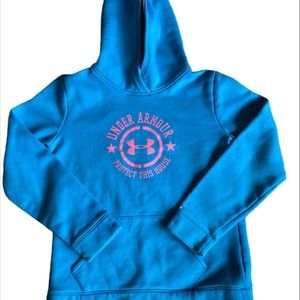 Youth xl, under armour, pull over hoodie, blue